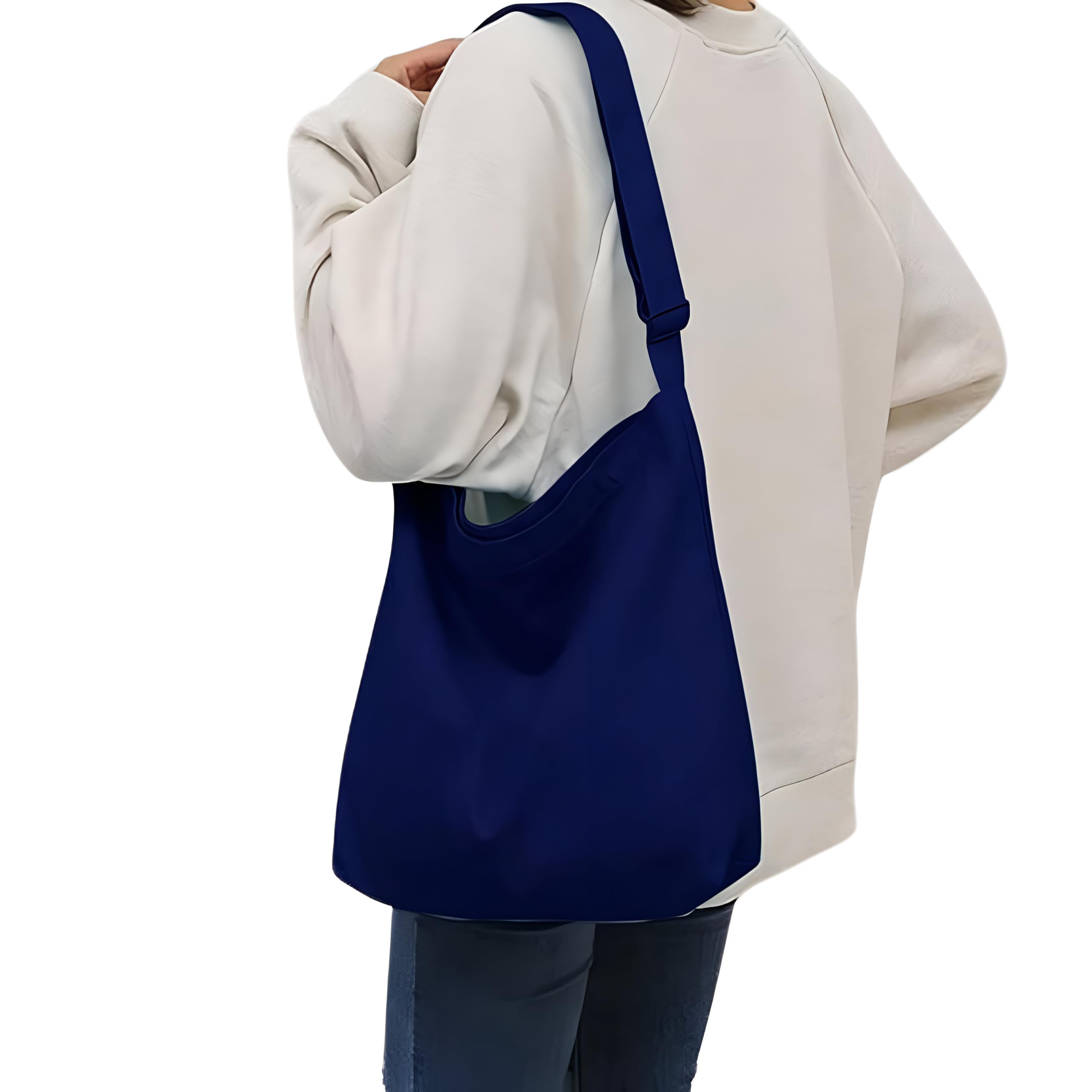 Stylish Canvas Tote Bag for Women - Durable Plain Cotton Tote with Zippered Inner Pockets - Reusable Multi-Purpose Bag for School, Gym, Shopping & Travel - Perfect for Work, Beach Days & Everyday Use
