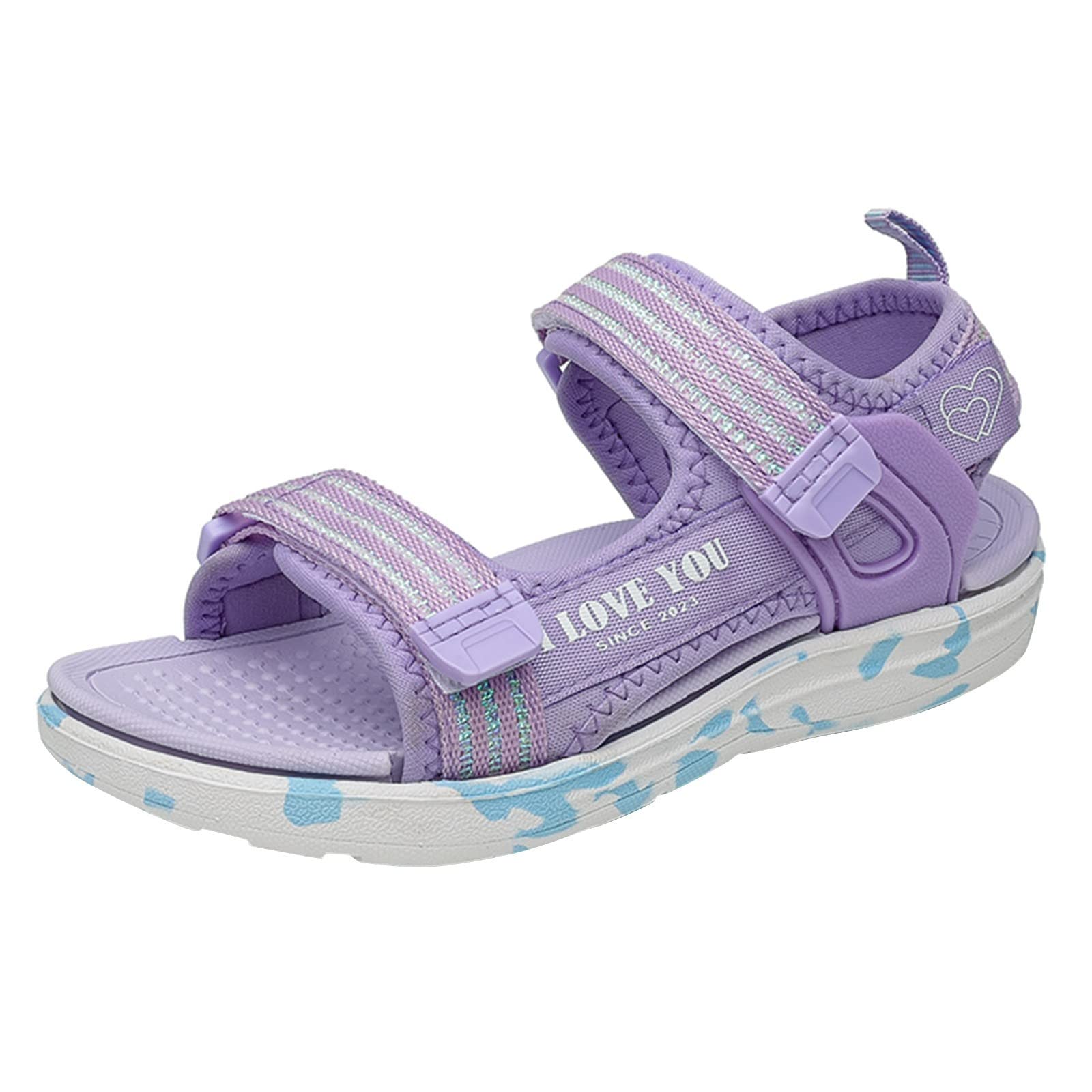 **Kids Beach Sandals for Girls - Soft Sole Lightweight Flat Sandals for Big Kids - Perfect for Summer, Pool, and Outdoor Play**