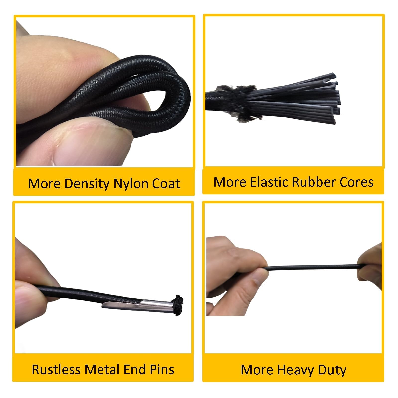 4 Pack Zero Gravity Chair Cord Replacement - Heavy Duty Elastic Bungee Cord for Patio Recliner, Lawn, Beach & Lounge Chairs - Durable Nylon Stretch String for Outdoor Relaxation (Perfect for Backyard, Poolside & Camping Use)