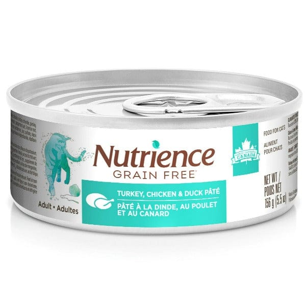Nutrience Grain Free Turkey, Chicken & Duck Pate Canned Cat Food - High Protein Wet Cat Food for Adult & Senior Cats - Perfect for Picky Eaters & Digestive Health