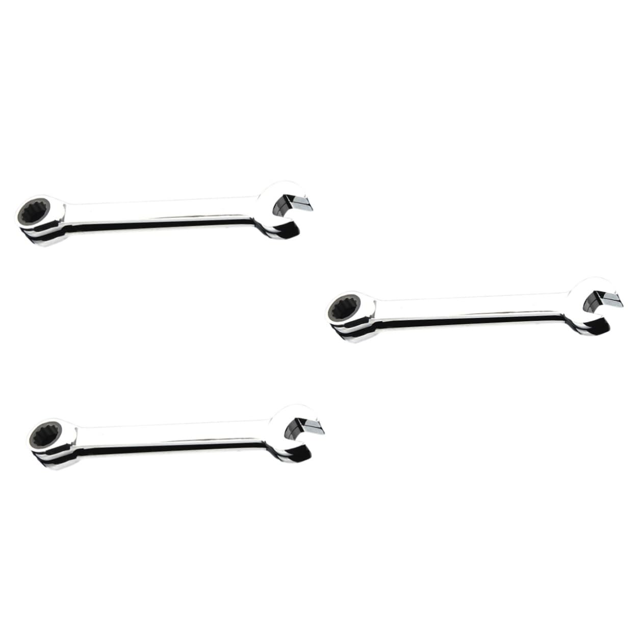 UKCOCO 3-Piece Ratchet Wrench Set - 10mm Gear Spanner Tool with Adjustable Head for Cars, Motorcycles & DIY Repairs | Compact Ratcheting Ring Spanner for Tight Spaces & Automotive Maintenance