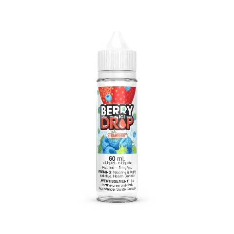 Premium Strawberry Berry Drop ICE E-Liquid - 60mL Refillable Vape Juice for Pod Systems & Mods | Sweet & Cool Menthol Flavor | Perfect for All-Day Vaping & Cloud Chasing (Ontario)
