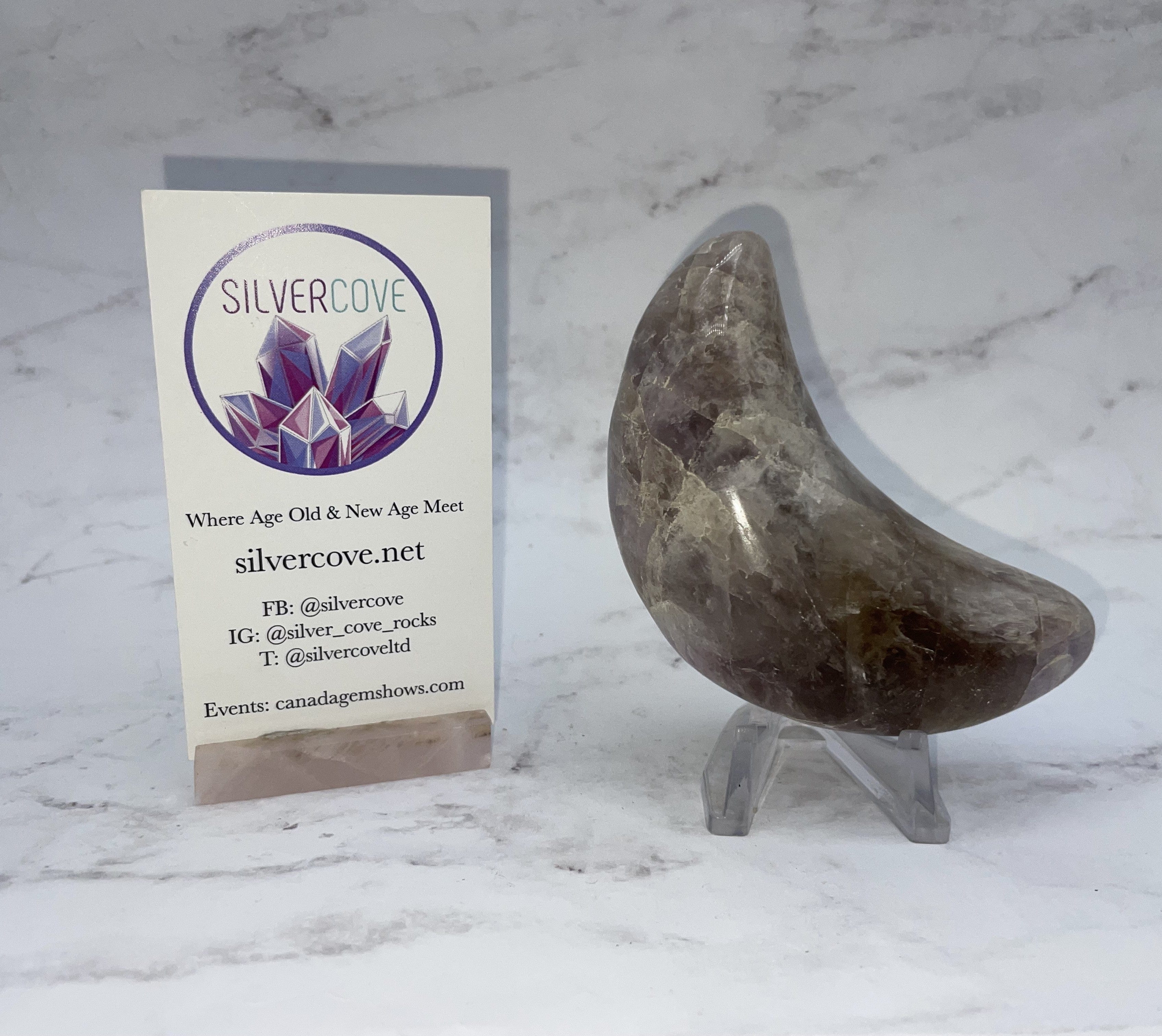 Natural Ametrine Moon Carving - Healing Crystal for Meditation, Yoga & Home Decor - Perfect for Spiritual Gifts & Energy Balancing