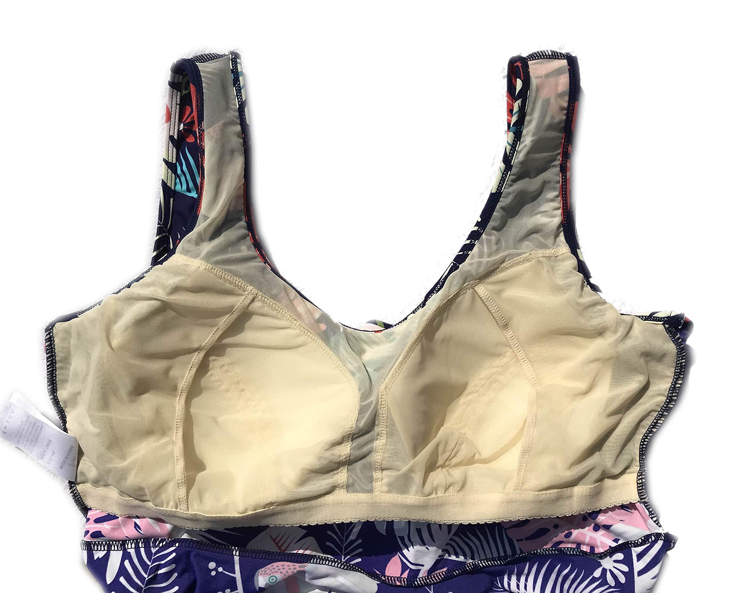 BIMEI Women's Two-Piece Mastectomy Swimsuit with Pockets & Shorts - Post-Surgery Bathing Suit for Beach, Pool & Water Activities