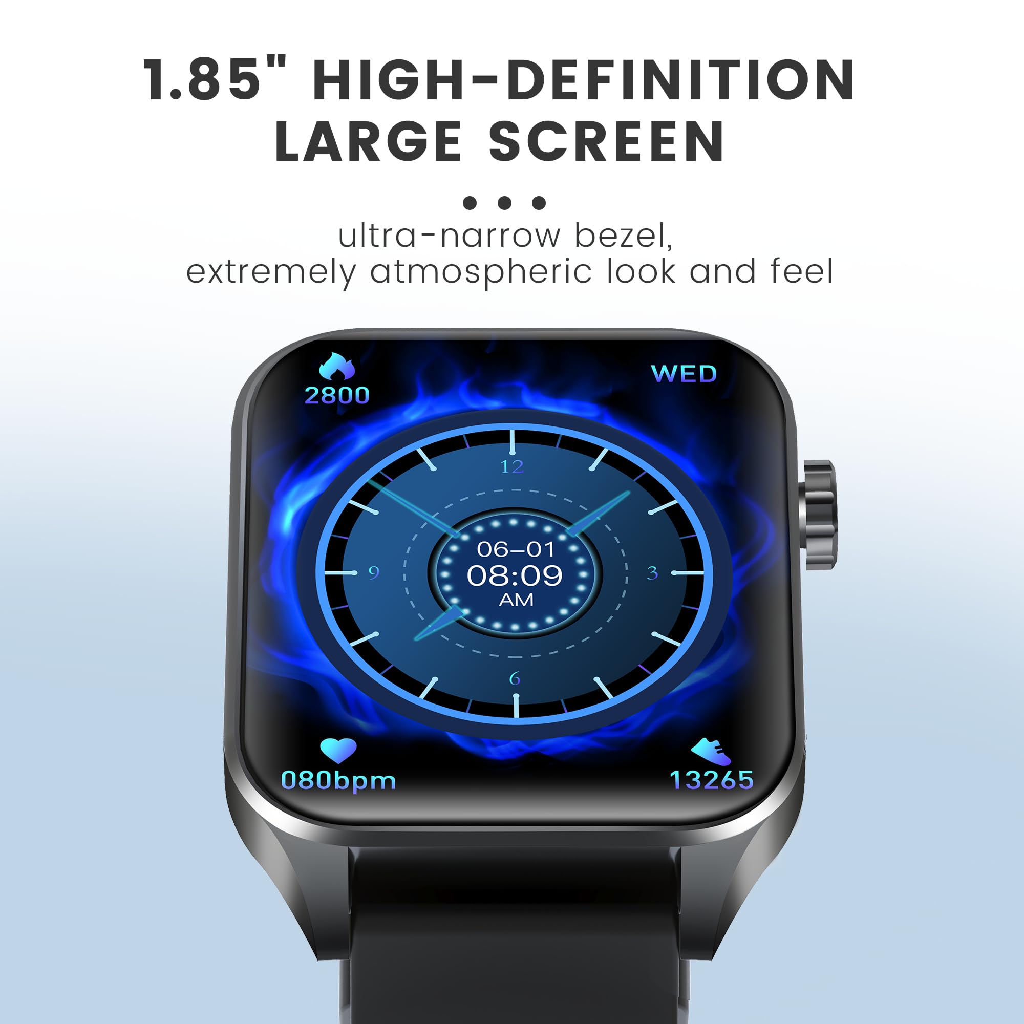 Smart Watch V22 - Fitness Tracker for Men, Waterproof, Heart Rate Monitor for iPhone & Android - Perfect for Running & Workouts