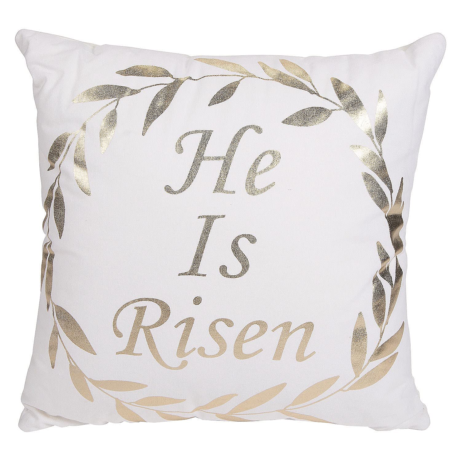 He is Risen Metallic Religious Throw Pillow - Christian Home Decor Gift for Easter, Christmas & Church - Inspirational Couch, Bed & Pew Decoration