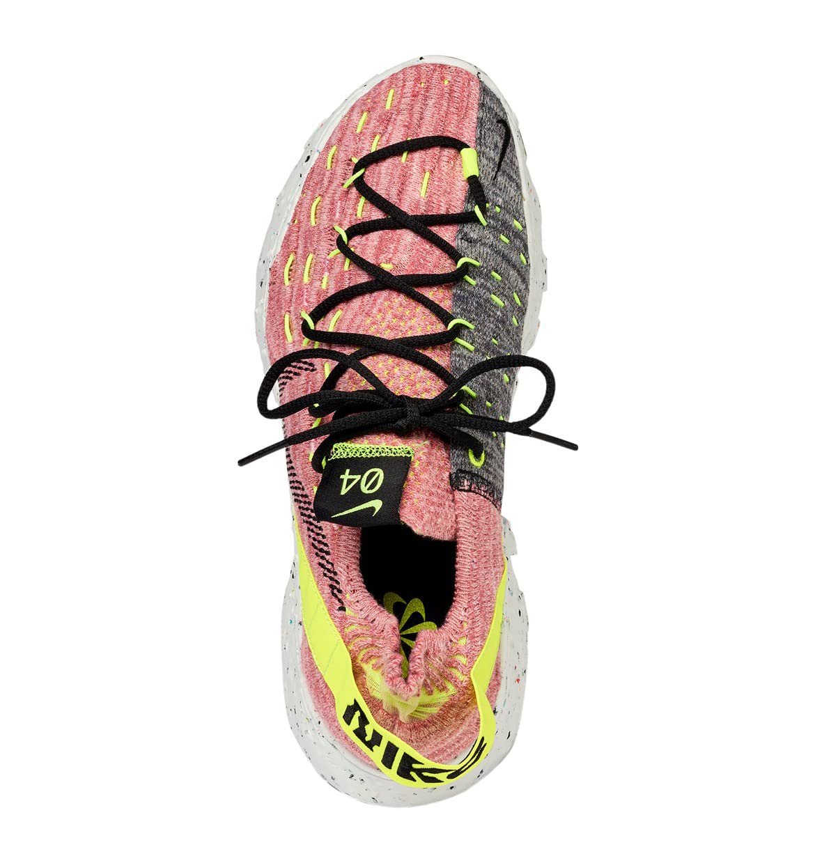 Nike Women's Space Hippie 04 Sneakers - Lemon Venom/Black/Light Arctic Pink (CD3476-700) - Size 5.5 | Eco-Friendly Running Shoes for Women | Perfect for Casual Wear, Gym & Outdoor Activities