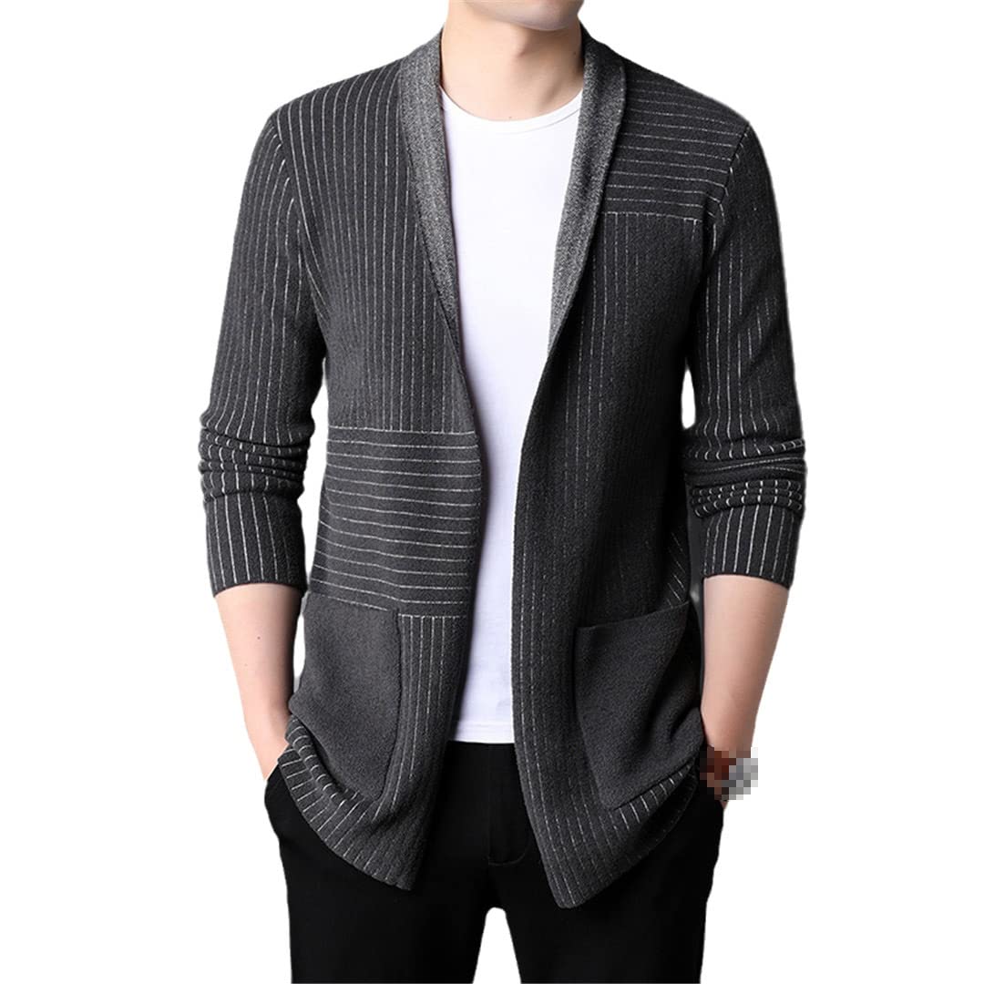 Men's Retro Knit Long Cardigan Sweater - Autumn Winter Casual Coat Jacket for Layering & Outdoor Wear