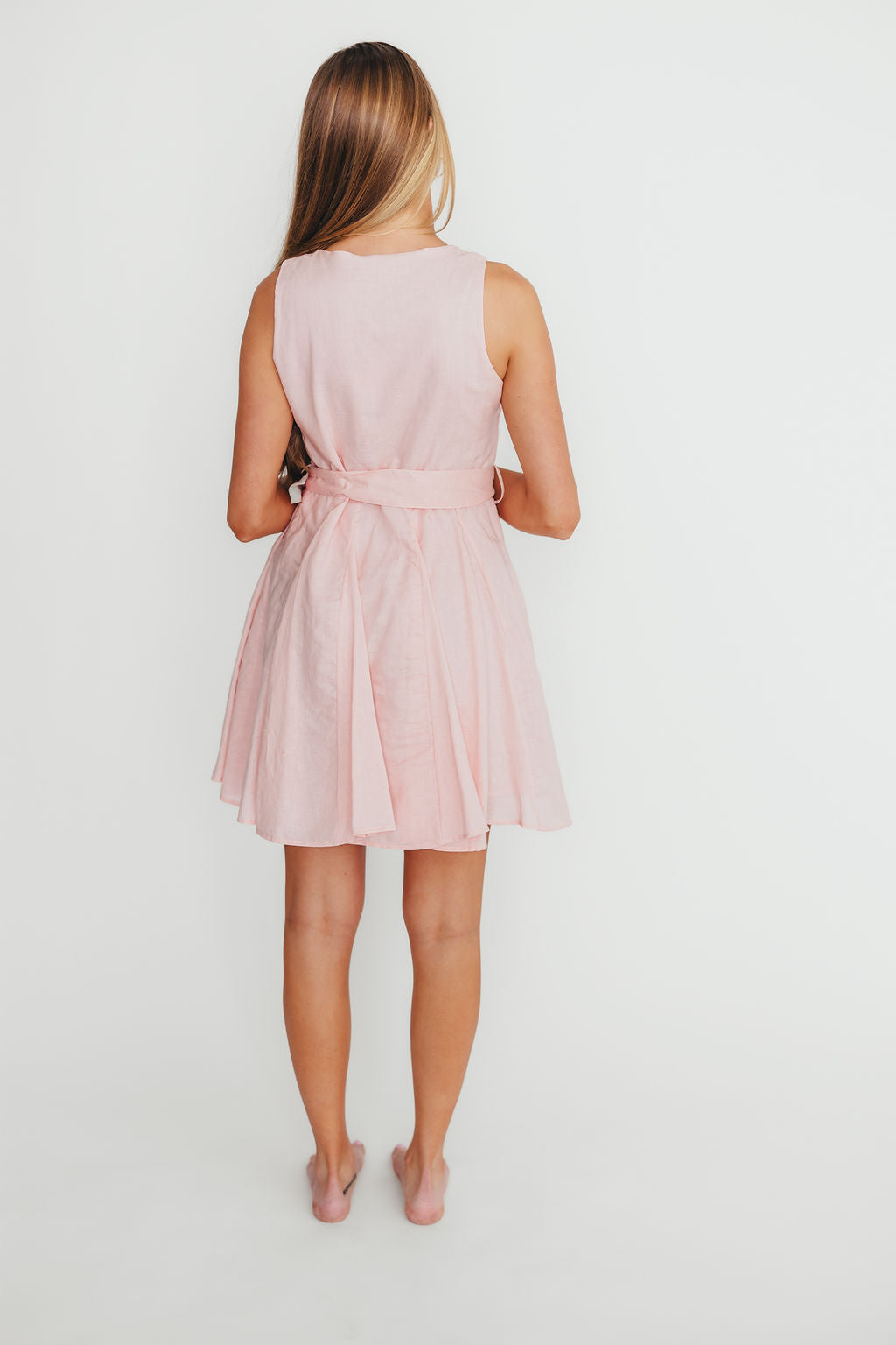 Pastel Pink Cadence Belted Button Down Mini Dress for Women | Floral Print Summer Dress for Casual Outings, Date Nights & Office Wear