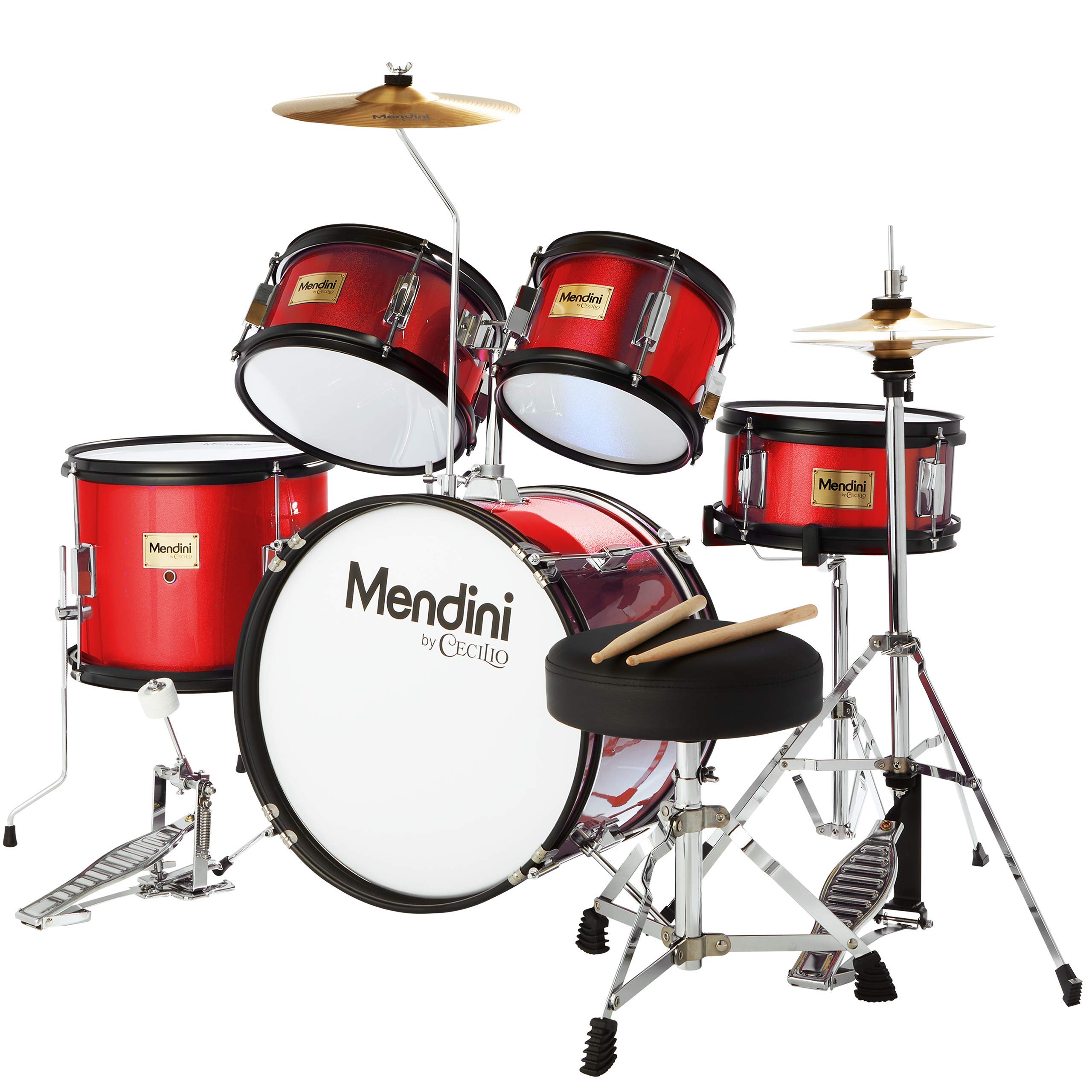 Mendini by Cecilio 5-Piece Kids Drum Set - 16