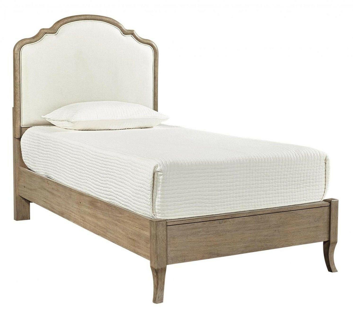 Provence Twin Size Bed Frame - Solid Wood Platform Bed with Headboard, Model I222 (522/503/517) - Perfect for Guest Rooms, Kids' Bedrooms & Small Spaces