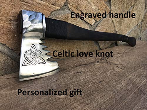 Celtic Love Knot Viking Axe Hatchet - Handcrafted Iron Axe for Men, Unique Manly Gift for Anniversary, Birthday & Special Occasions - Perfect for Outdoor Adventures, Camping & Viking Reenactments