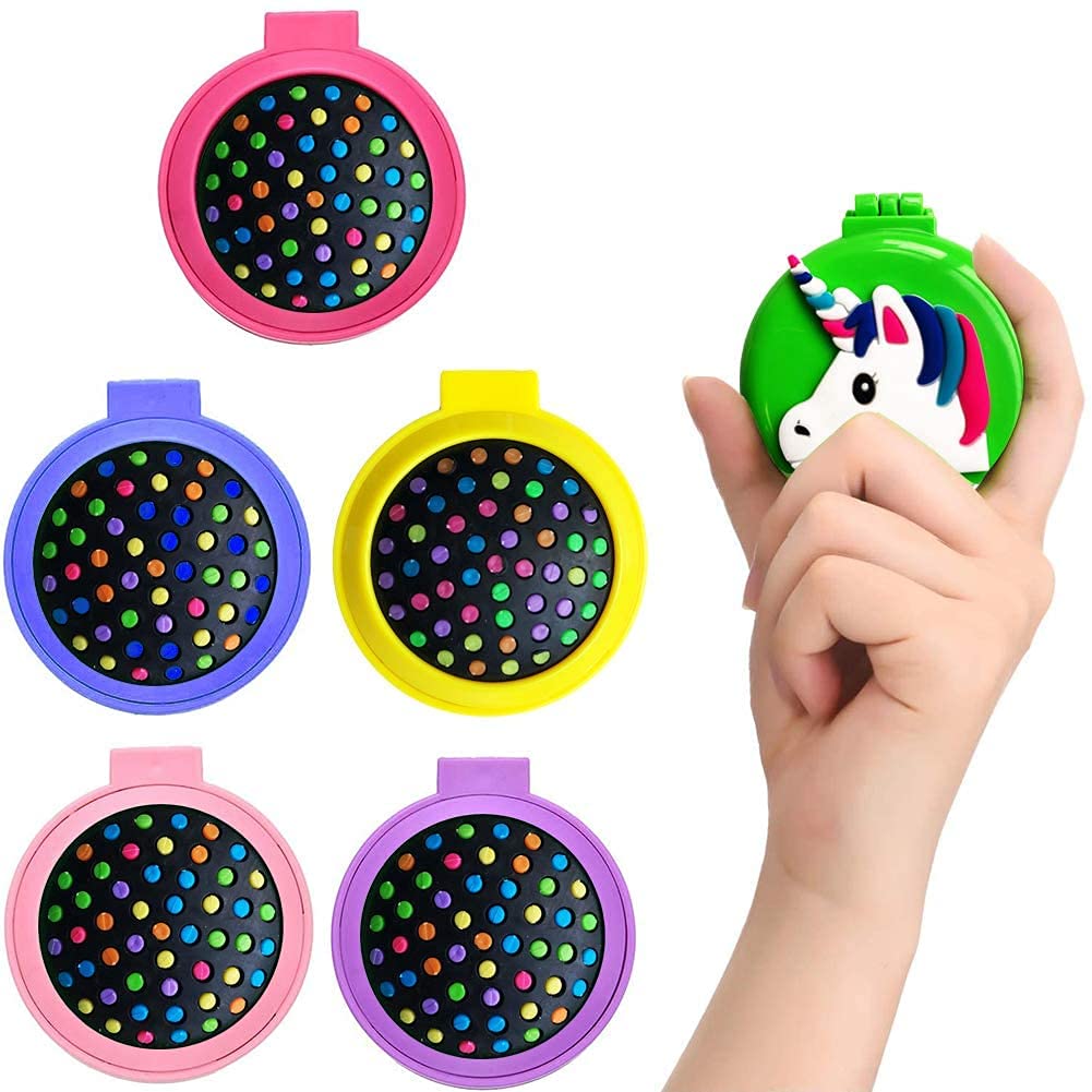 Unicorn Hair Brush Set with Massage Comb & Mirror - Cute Styling Tools for Girls, Perfect Birthday Gift (Pack of 2) - Ideal for Home, Travel & Salon Use