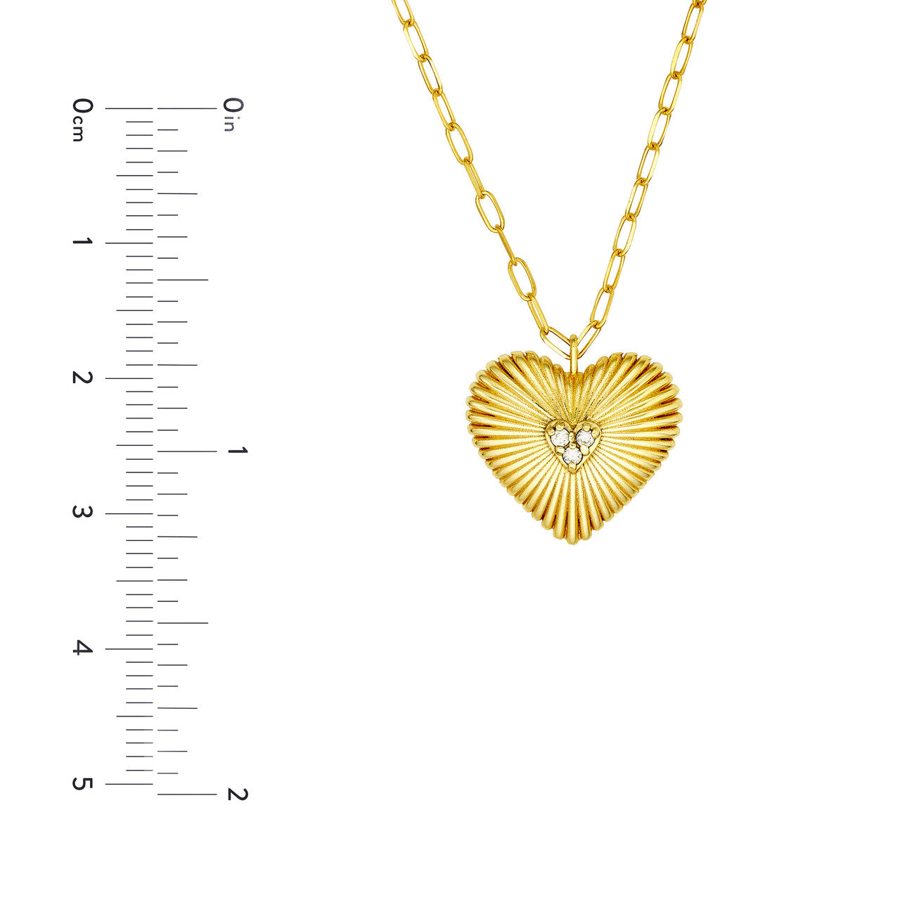 14K Yellow Gold Diamond Heart Pendant Necklace for Women - Elegant Valentine's Day Gift, Anniversary Jewelry & Romantic Occasion Present