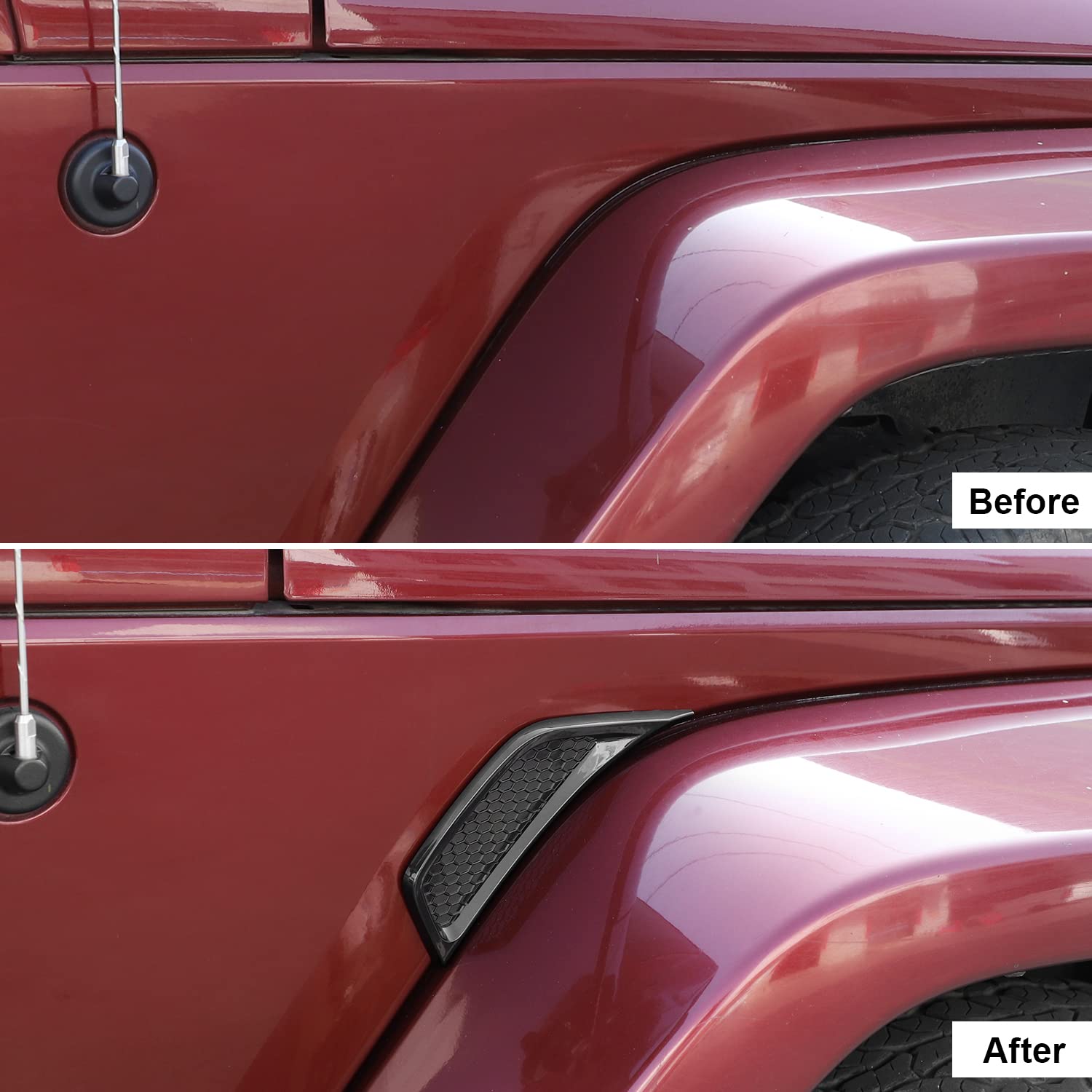 CheroCar Jeep JK Wheel Eyebrow & AC Vent Cover Trim for Jeep Wrangler JK 2007-2017 | Stylish Exterior Decoration & Protection for Off-Road Adventures