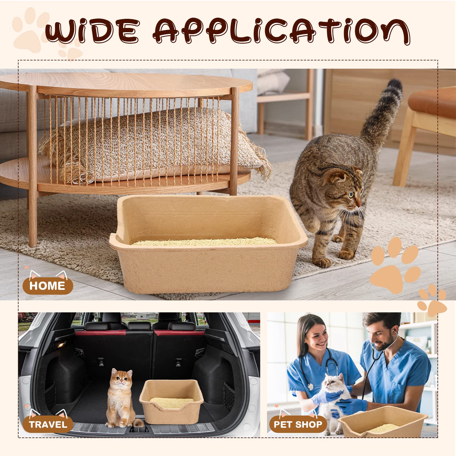Harloon 10 Pack Extra Large Disposable Cat Litter Boxes - 22.4