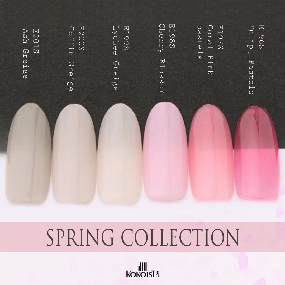 Kokoist E 201S Ash Greige Nail Polish - Premium Long-Lasting Gel Polish for Salon & Home Manicures - Perfect for Nail Art, French Tips & Everyday Wear