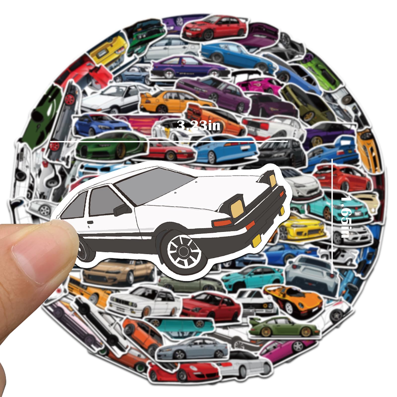 JDM Car Stickers - 100 Pcs Waterproof Vinyl Decals for Racing Enthusiasts - Durable Auto Stickers for Water Bottles, Laptops, Helmets & Skateboards - Perfect for Kids, Teens & Adults - Great for Car Meets, Racing Events & Personalizing Gear
