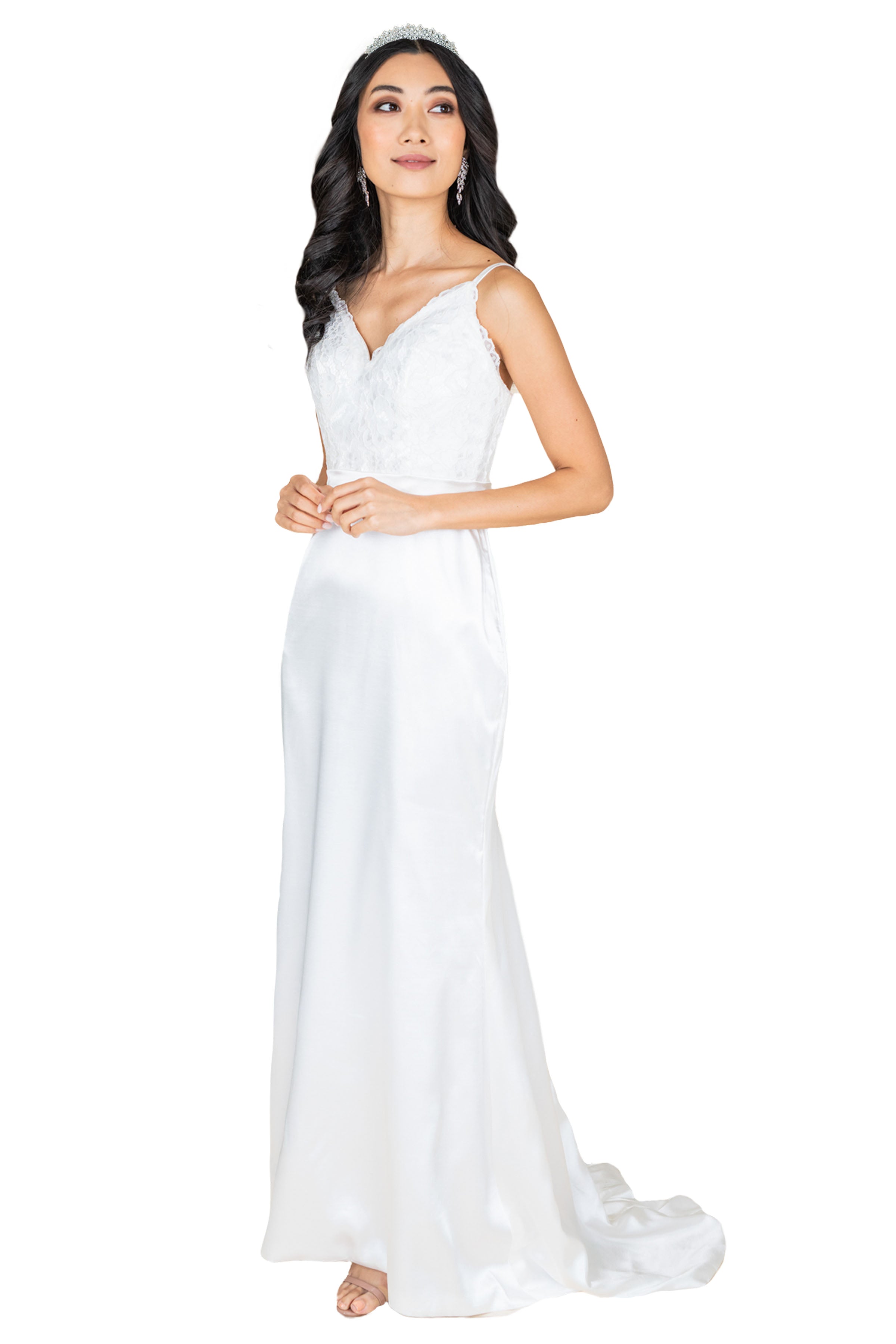 Elegant Silk Spaghetti Strap Gown - Women's Formal Evening Dress for Wedding, Prom & Special Occasions