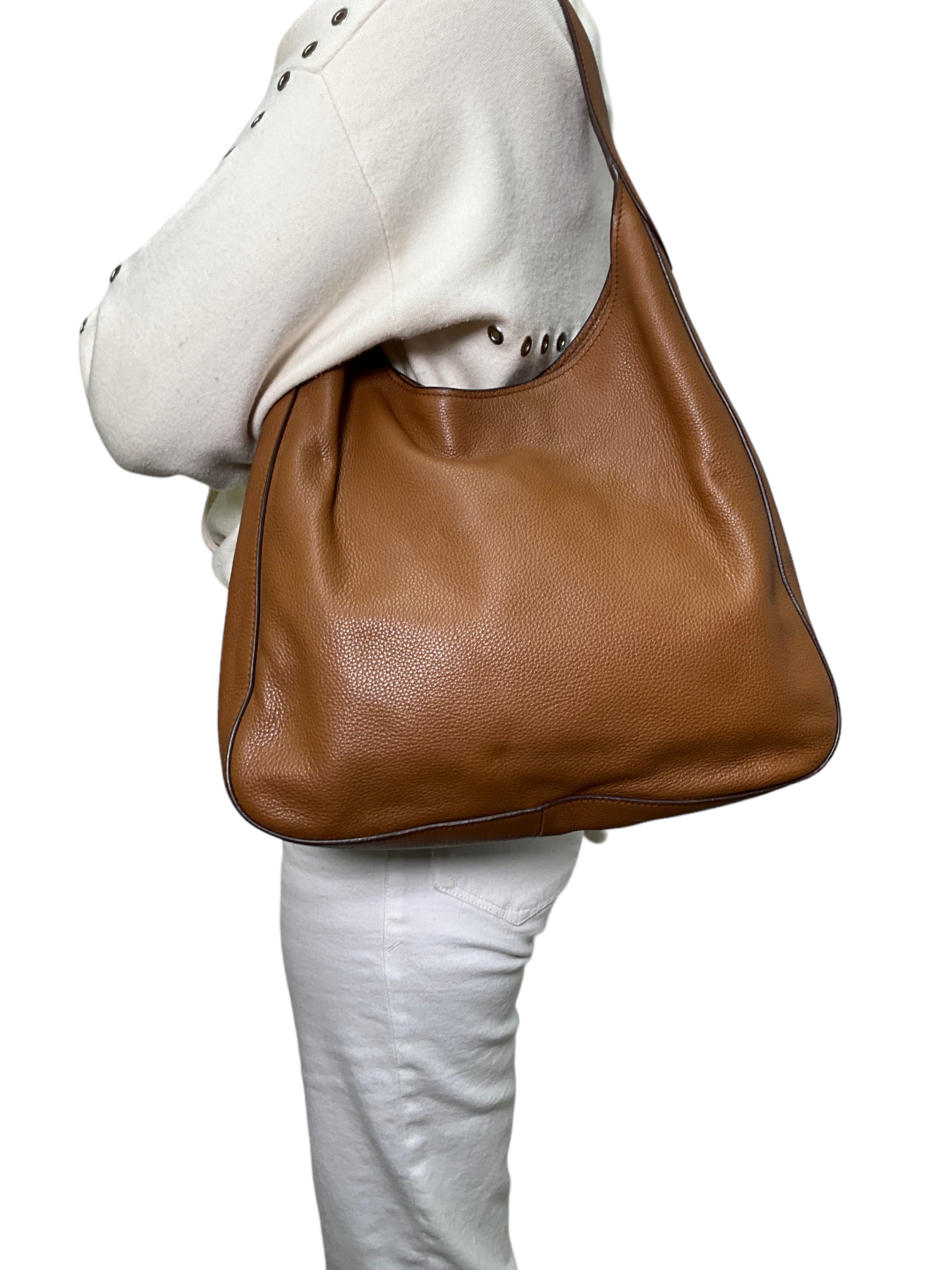 PRADA Vitello Corsica Pocket Hobo Bag - Luxury Leather Shoulder Handbag for Women | Perfect for Work, Travel & Everyday Use