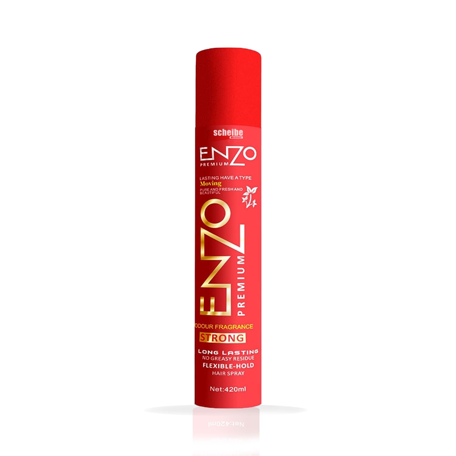 Scheibe Red Enzo Freeze Control Hair Spray - Strong Hold, No Flaking (Pack of 1) | Perfect for Styling, Volume & All-Day Hold