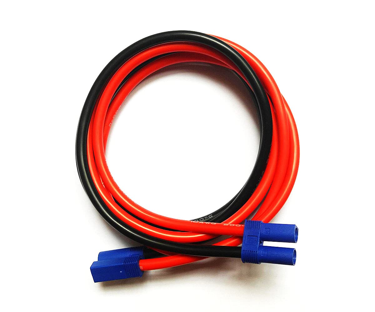 WST EC5 Male to Female Connector RC Extension Cable (10AWG Silicone Wire 15CM/0.5FT) - Battery Charger Adapter for RC Cars, Drones & Hobby Vehicles - Perfect for Remote Control Battery Charging & Power Supply