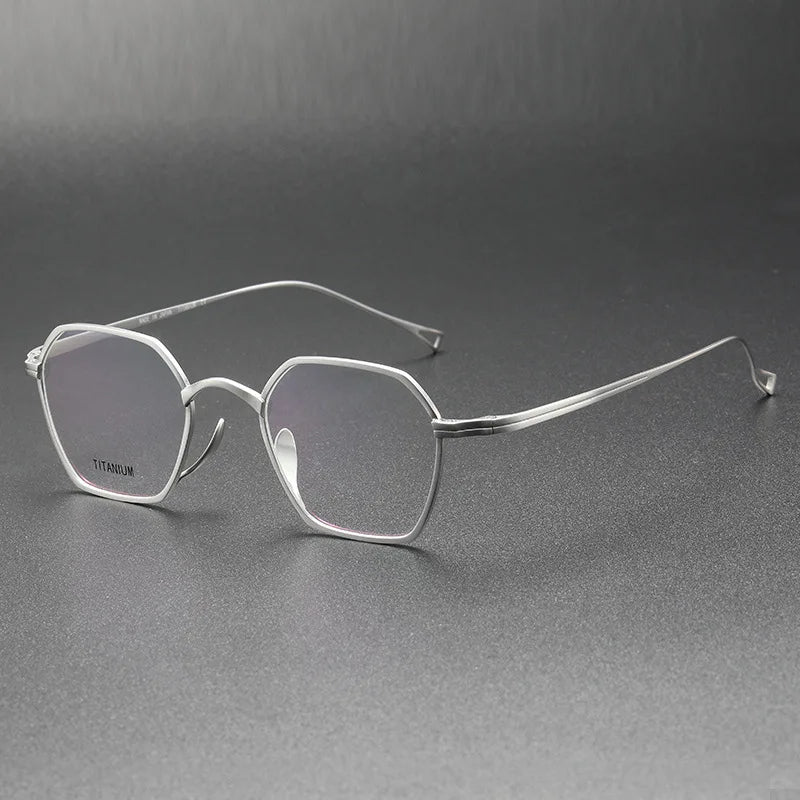 Aimee Unisex Full Rim Polygon Titanium Eyeglasses Frame 11130 - Lightweight Durable Glasses for Work, Reading & Fashion