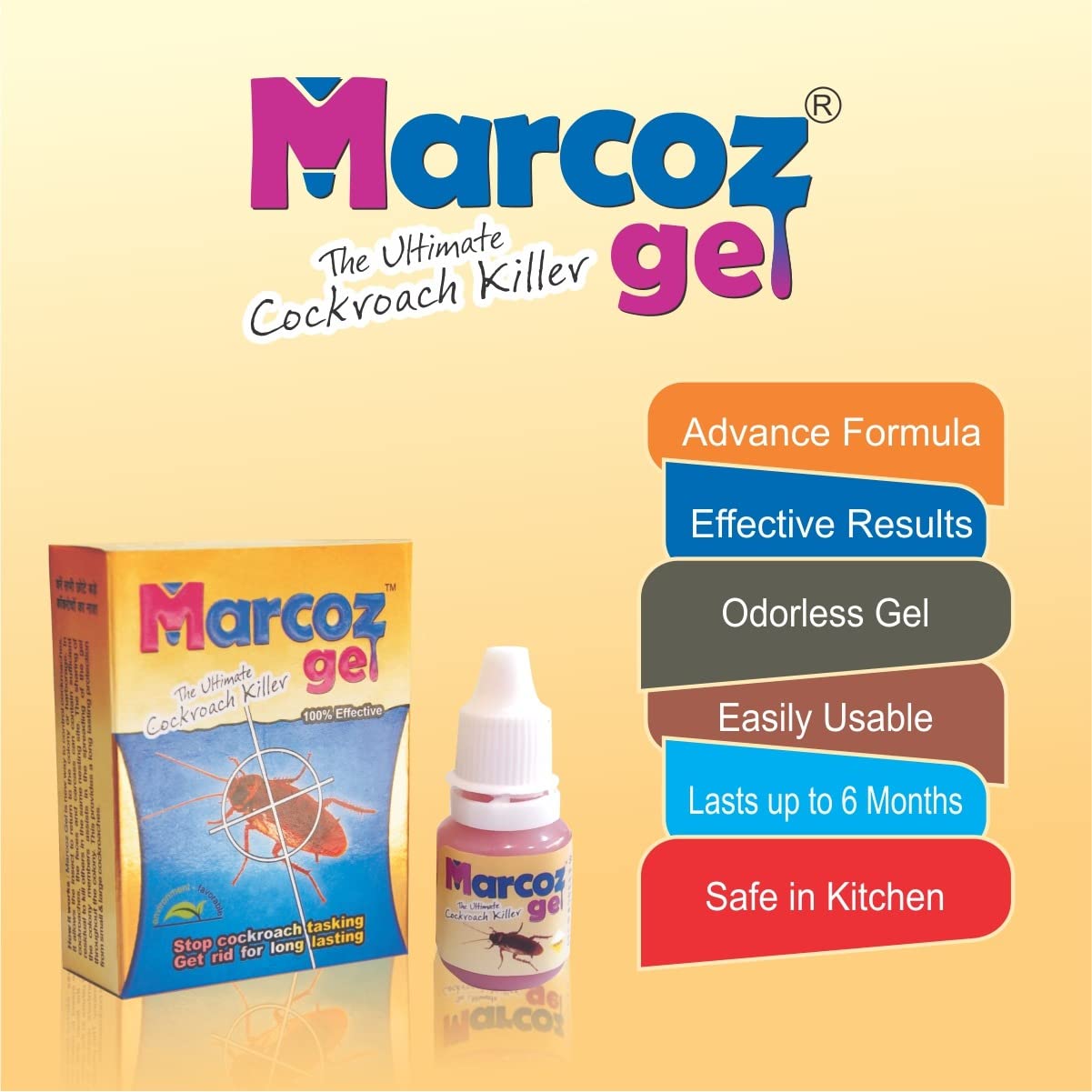MMR Making Marvelous Marcoz Gel - Ultimate Cockroach Killer Gel for Home & Kitchen | Safe, Odorless, Fast-Acting | Powerful 20g (Pack of 2) | Effective Pest Control for Apartments, Restaurants & Food Storage Areas