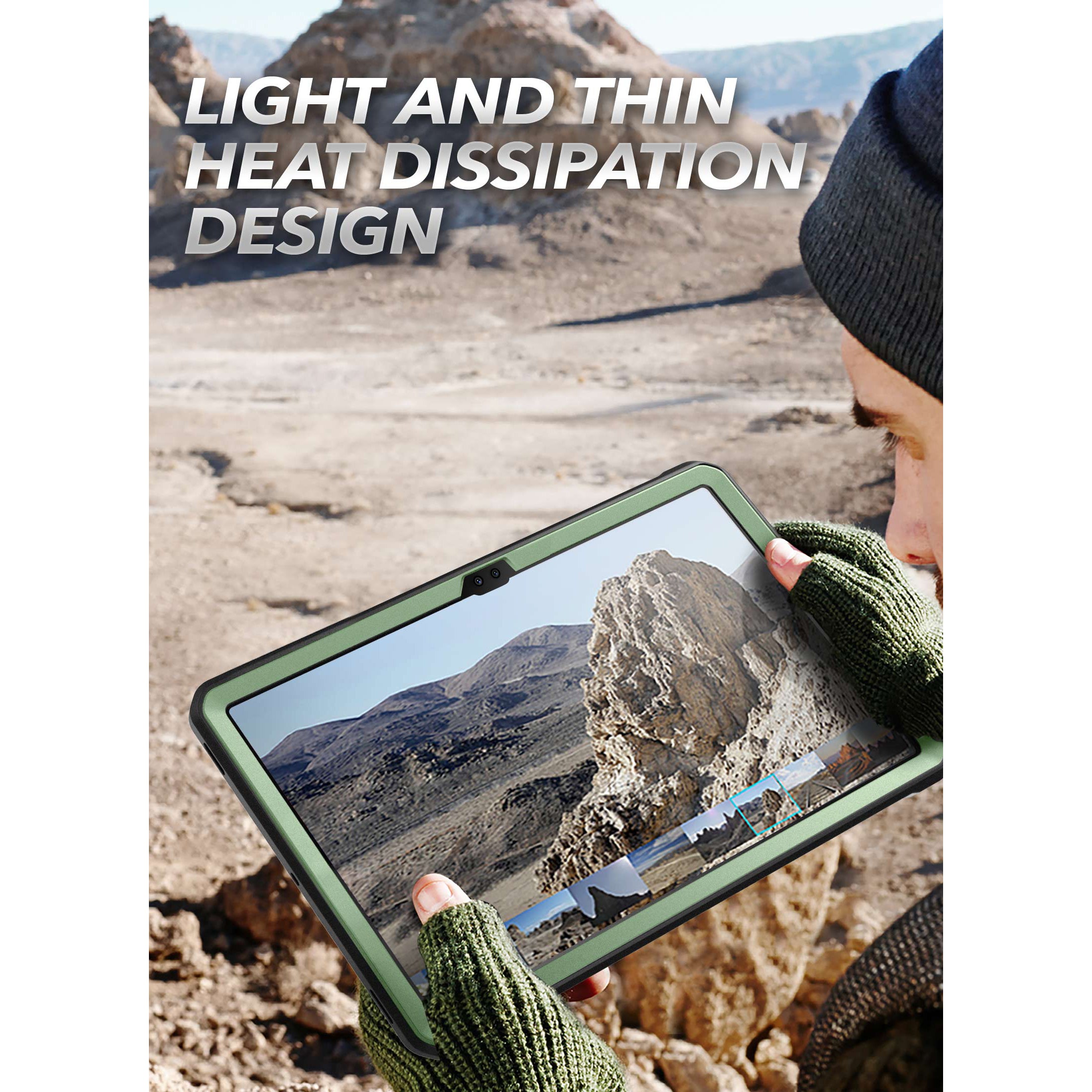 Samsung Galaxy Tab S8 Ultra (2022) Shockproof Rugged Case - Dark Green Protective Cover for Extreme Sports, Outdoor Adventures & Daily Use