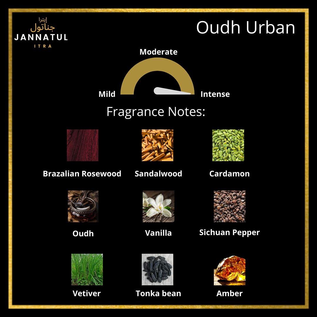 Premium Oud Urban Roll-On Perfume Oil for Men – Long Lasting Concentrated Attar by Jannatul Itra (Formerly Al Ajmal) – 10ml – Ideal for Daily Wear, Special Occasions & Gifting