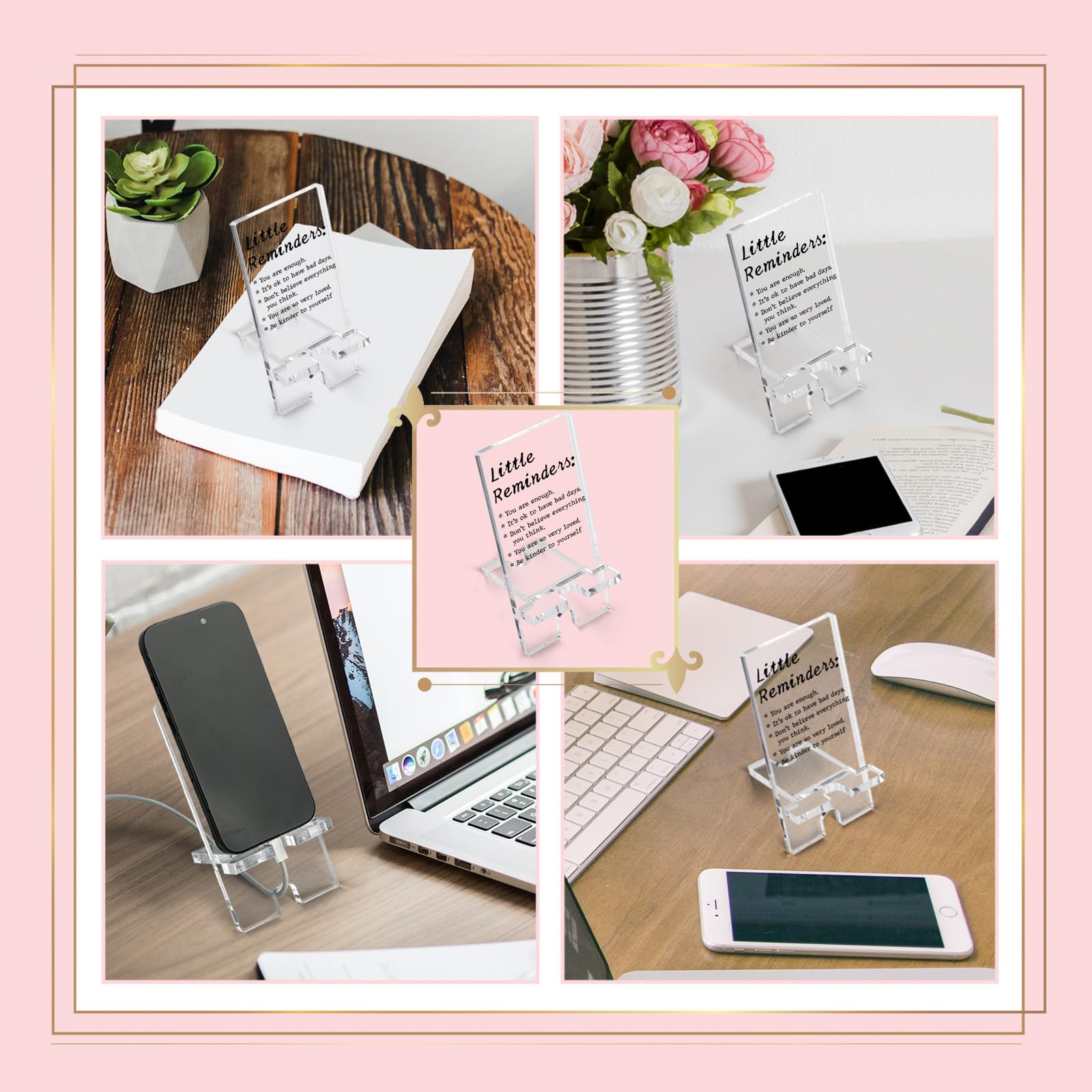 Vizuzi Inspirational Cell Phone Stand - Motivational Desk Phone Holder for Office, Cute Funny Desk Accessory Gift for Women, Coworkers & Friends (ZAA43) - Perfect for Work Desks, Home Offices & Gift Giving