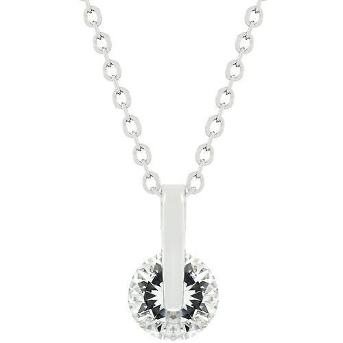 Classic Solitaire Cubic Zirconia Pendant Necklace - Elegant 925 Sterling Silver Jewelry for Women - Perfect for Weddings, Anniversaries & Everyday Wear