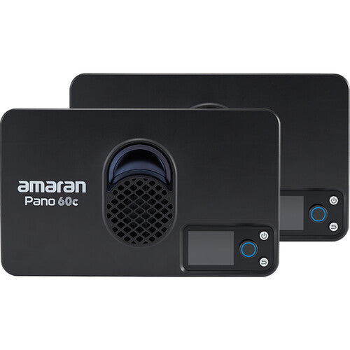 Amaran Pano 60C RGB COB LED Light Panel - 2 Light Kit with Charcoal Case for Photography, Videography & YouTube Content Creation