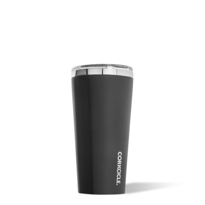 16 oz Matte Black Tumbler Cup - Insulated Stainless Steel Travel Mug for Hot & Cold Drinks - Perfect for Coffee, Tea, Water - Office, Gym, Camping, Commuting