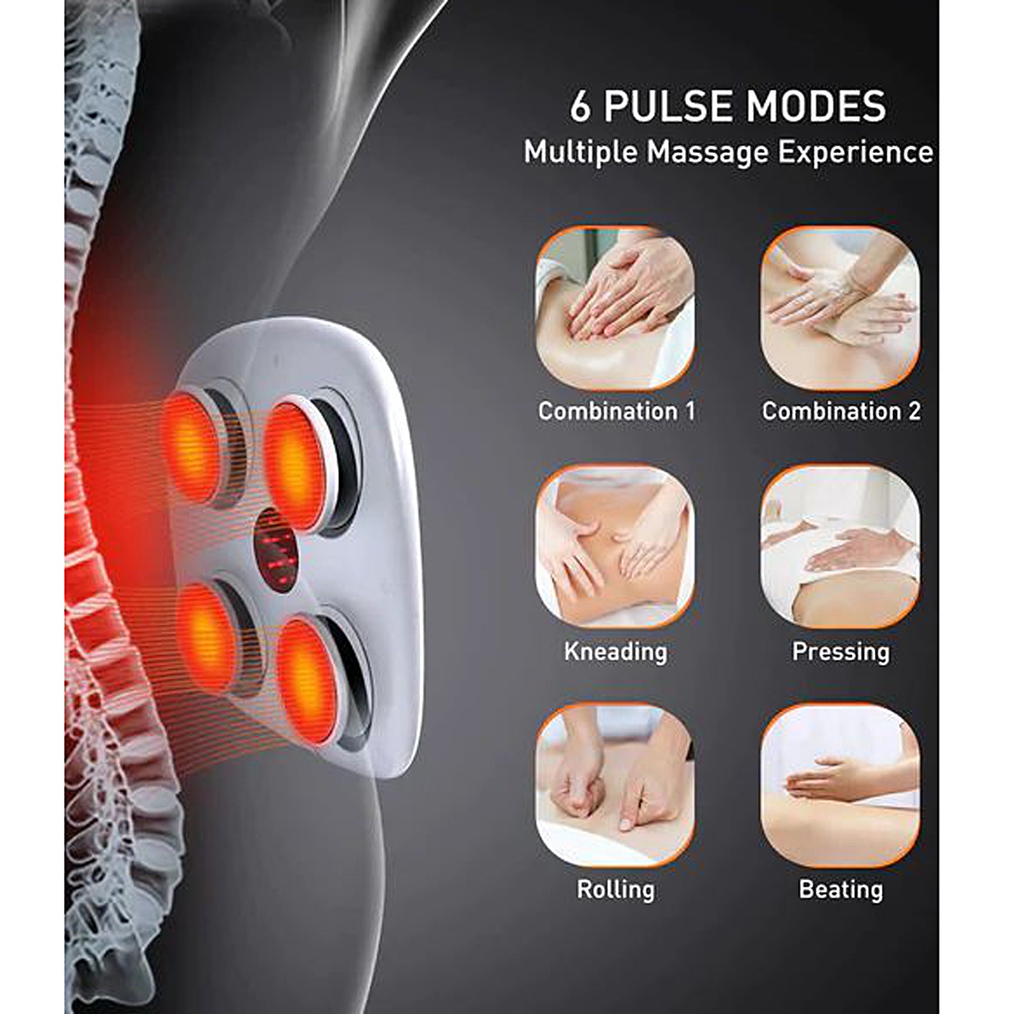 4-in-1 Medical Back Pain Relief Belt with Adjustable Support & Voice Command - Ideal for Office Work, Driving & Post-Surgery Recovery