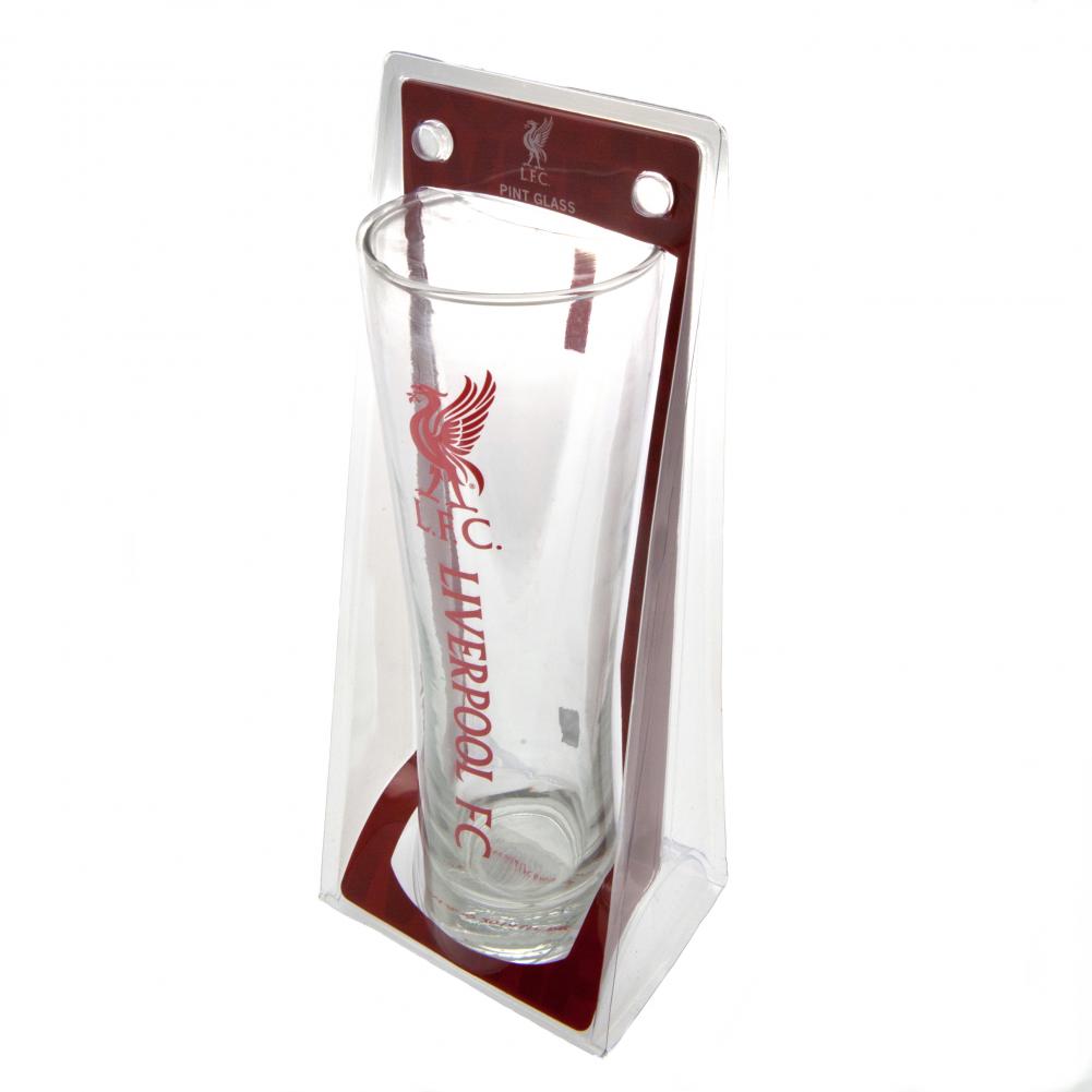 Liverpool FC Official Tall Beer Glass - 20oz Pint Glass for Football Fans - Perfect for Watching Matches, Parties, and Gifts