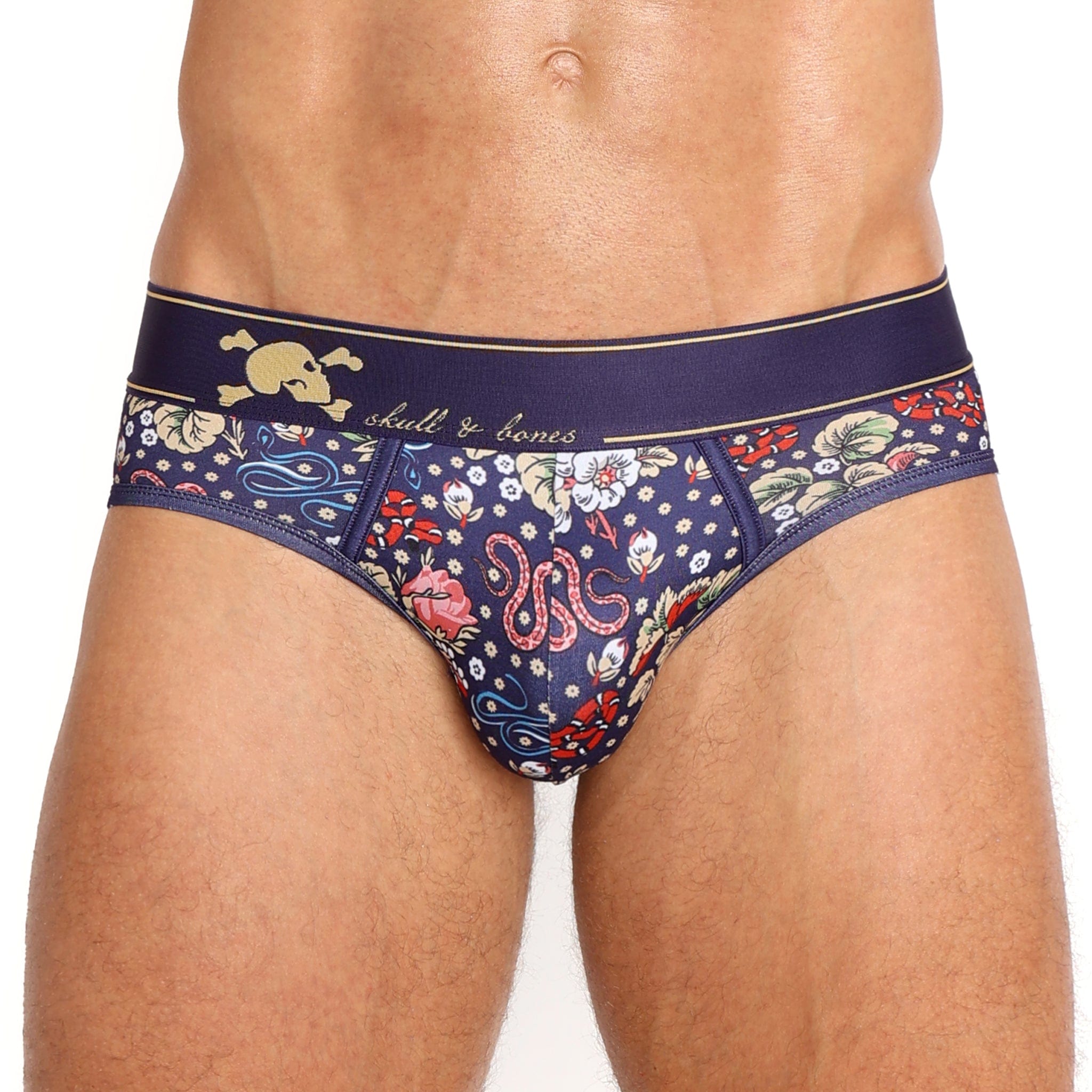 Ditsy Snake Floral Briefs for Women - Comfortable Cotton Underwear Panties for Daily Wear & Sleep