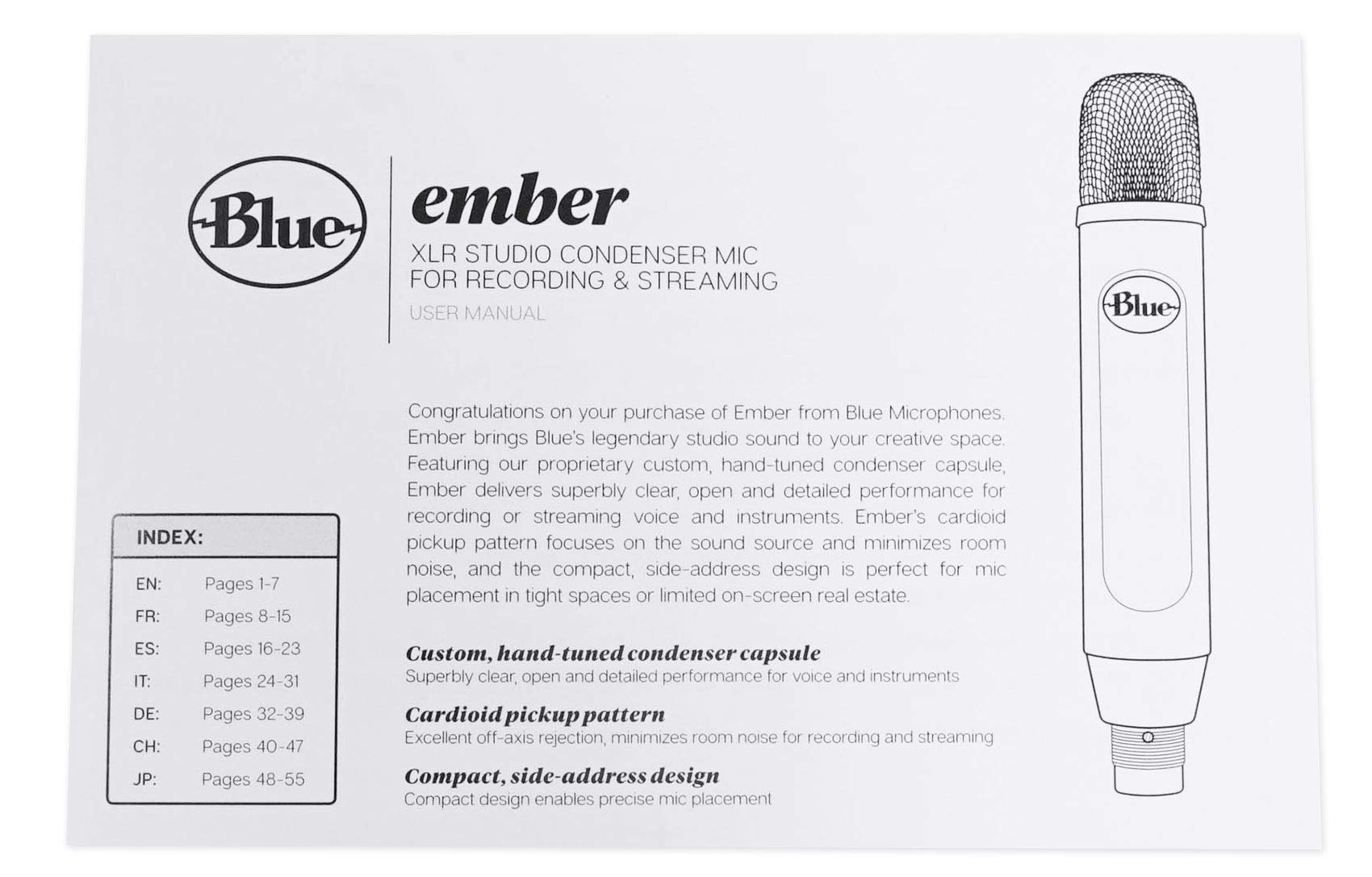 Artist Unknown Rockville DMS40 40-Inch Professional Mic Boom Arm Bundle with Blue Ember Cardioid Condenser Microphone & XLR to TRS Cable - Perfect for Podcasting, Voice Overs, and Home Studio Recording