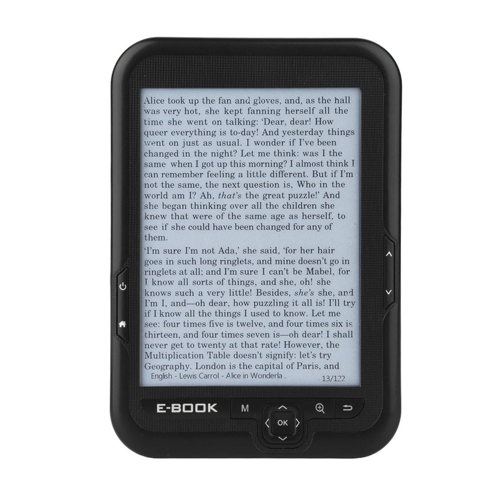 6 Inch Ebook Reader with E Ink Display - 600x800 Resolution, 300DPI, 8GB Storage, Blue Cover - Lightweight & Eye-Friendly for Reading, Travel, and Studying