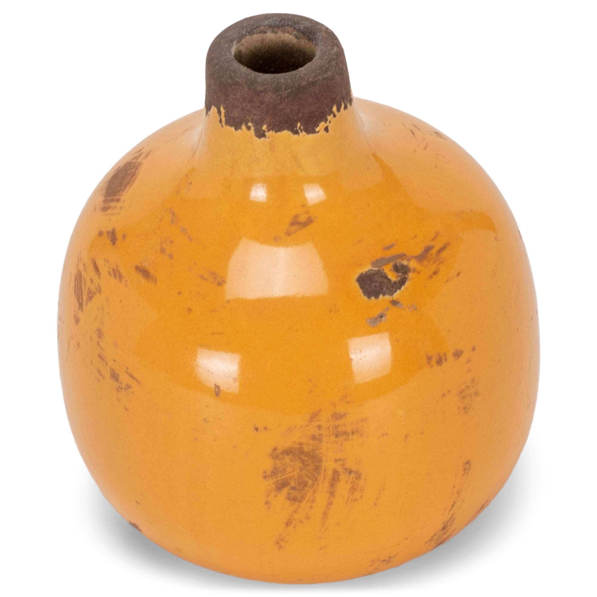 47th & Main Mini Round Yellow Ceramic Vase - Perfect for Home Decor, Table Centerpiece, and Gift Giving