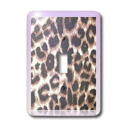 3D Rose Pink Framed Leopard Print Light Switch Cover - Cute Animal Print Wall Plate for Bedroom, Bathroom & Kids Room Decor - Easy DIY Home Improvement Accessory