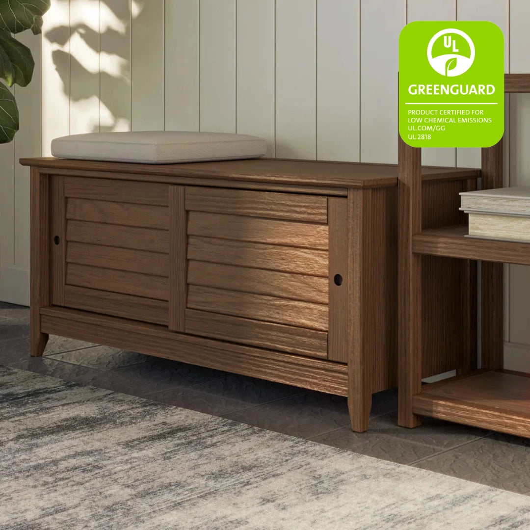 Greenport Storage Bench - Stylish and Functional Entryway Organizer with Seat | Perfect for Hallway, Living Room, and Bedroom Storage Solutions
