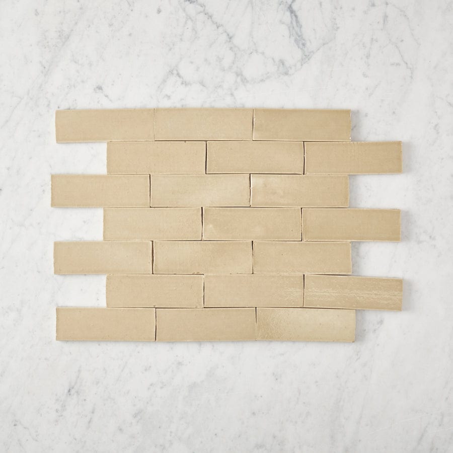 Premium Noosa Gloss Zellige Beige Subway Tile - 3x6 Inch Ceramic Wall & Backsplash Tiles - Perfect for Kitchen, Bathroom & Fireplace Renovation