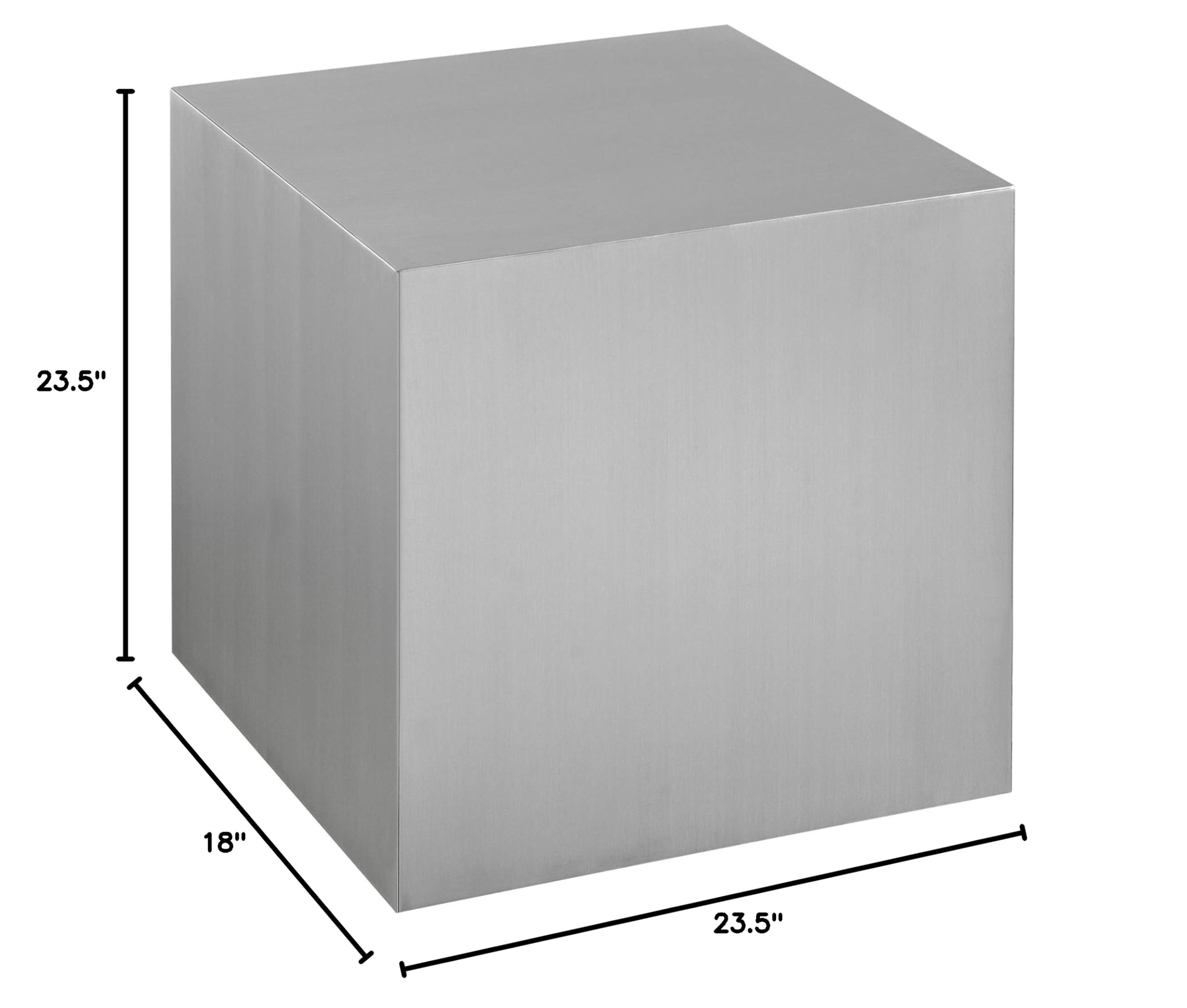 Ergode Contemporary Cast Side Table - Stainless Steel End Table with Modern Design for Living Room, Bedroom & Office | Durable Metal Accent Table for Home Decor