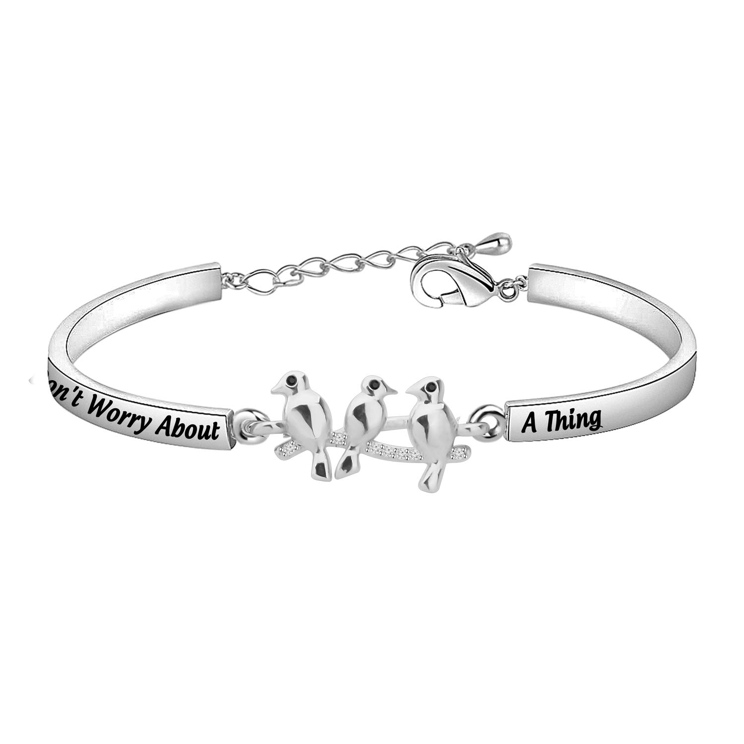 SEIRAA Three Little Birds Jewelry - Inspirational Friendship Bracelet for Women, Encouragement Gift for Best Friend, Sister, Mom | Perfect for Birthday, Graduation, Anniversary Gifts
