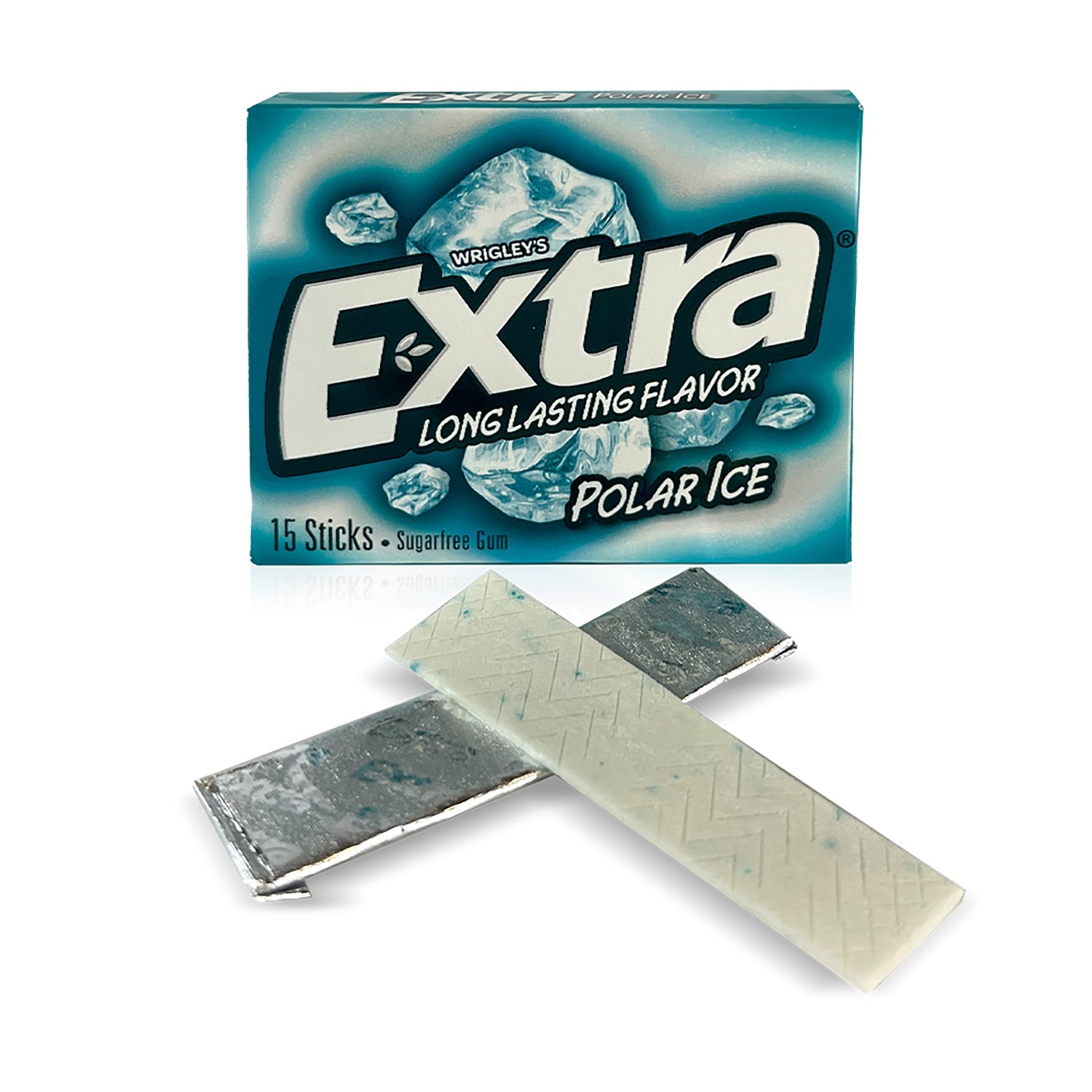 Extra Polar Ice Sugar Free Chewing Gum (15 Sticks per Pack, 10 Packs) - Refreshing Mint Flavor for Fresh Breath On The Go, Workouts & Travel