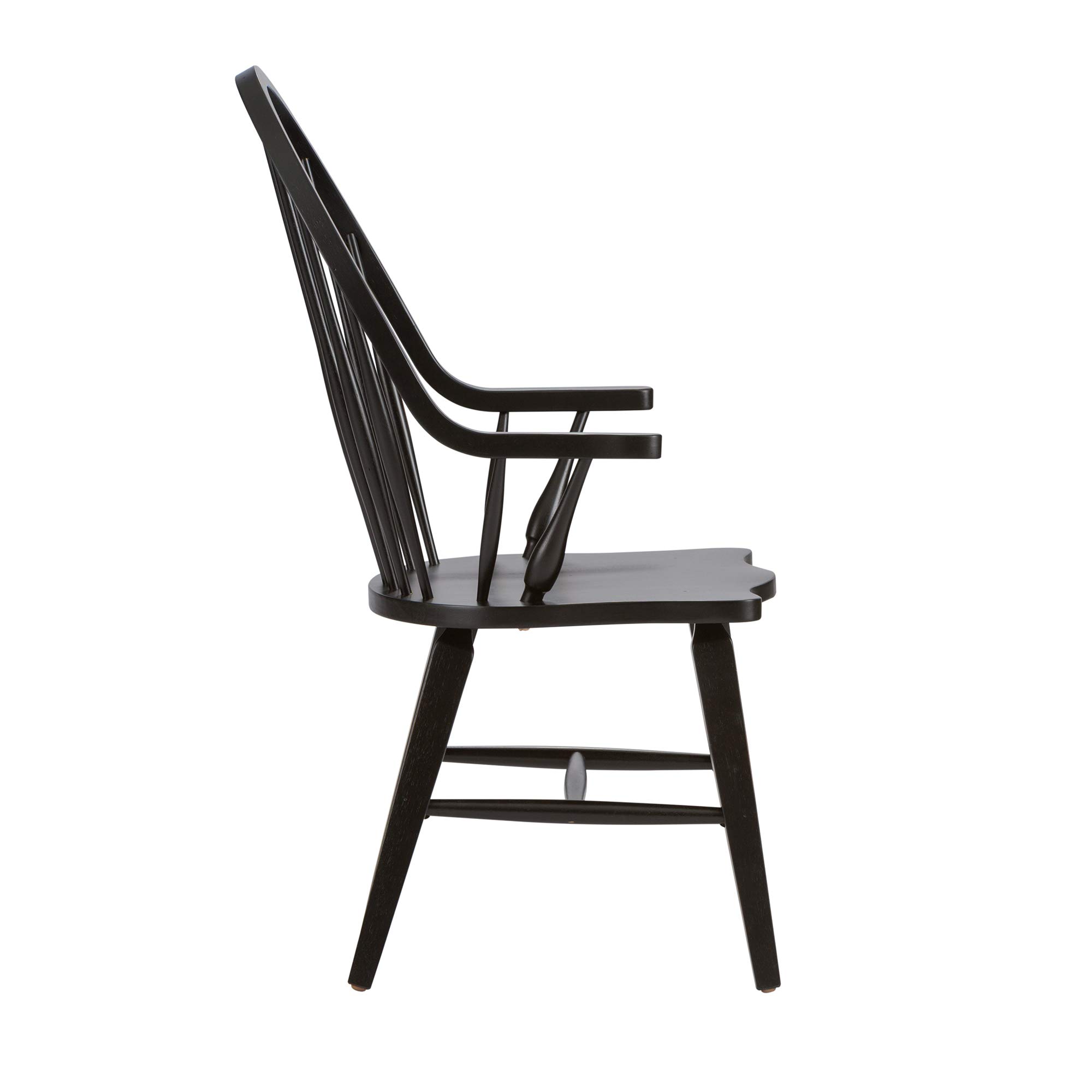 Liberty Furniture Industries Windsor Back Side Chair - Black Wooden Dining Chair for Kitchen, Dining Room, and Office Use