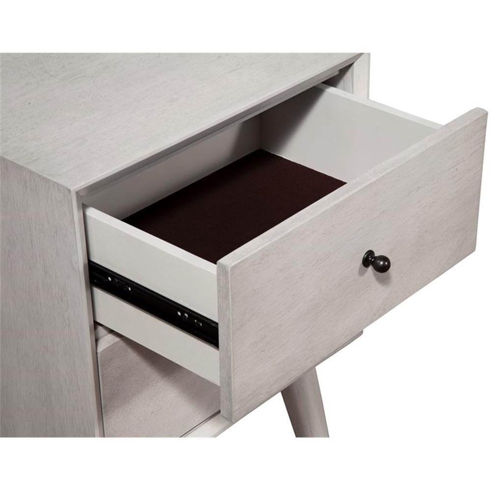 Home Square 2 Drawer Wood Nightstand Set in Gray (Set of 2) - Modern Bedside Table with Storage for Bedroom, Living Room & Office - Perfect for Small Spaces & Home Decor