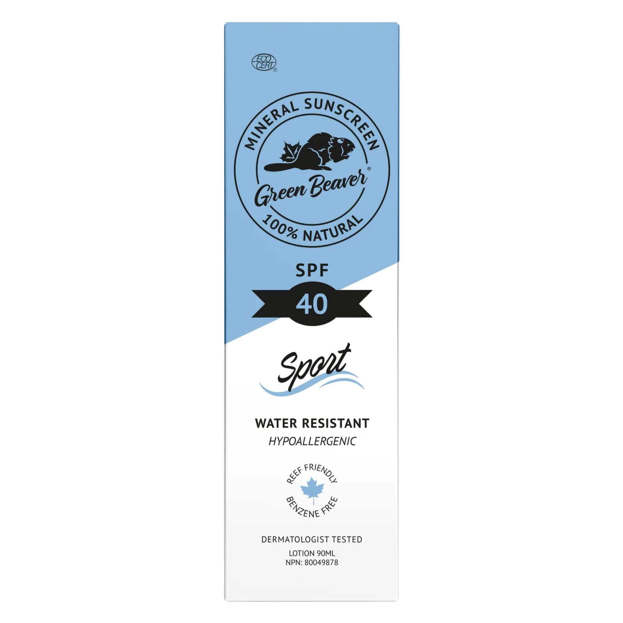 Natural Mineral Sunscreen SPF 40 - Broad Spectrum Water Resistant Sunblock for Sports & Outdoor Activities | Reef Safe, Non-Greasy Formula for Running, Swimming & Hiking