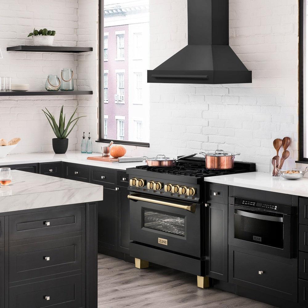 ZLINE Black Stainless Steel Range Hood - 30